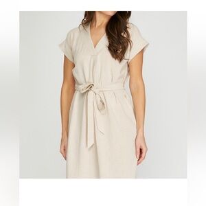 SHE+ SKY Island Memories Belted Dress